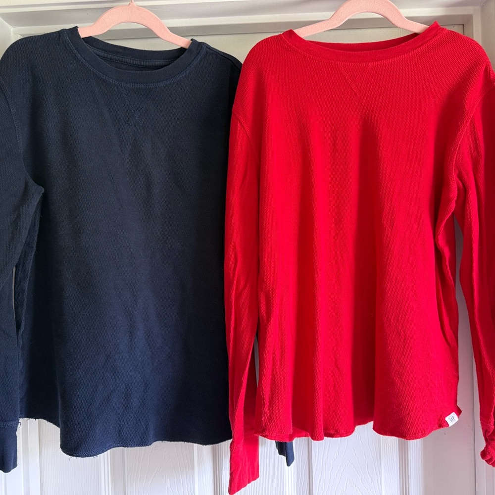 Set of 2 - GAP Kids Waffle Knit Long Sleeve Tee